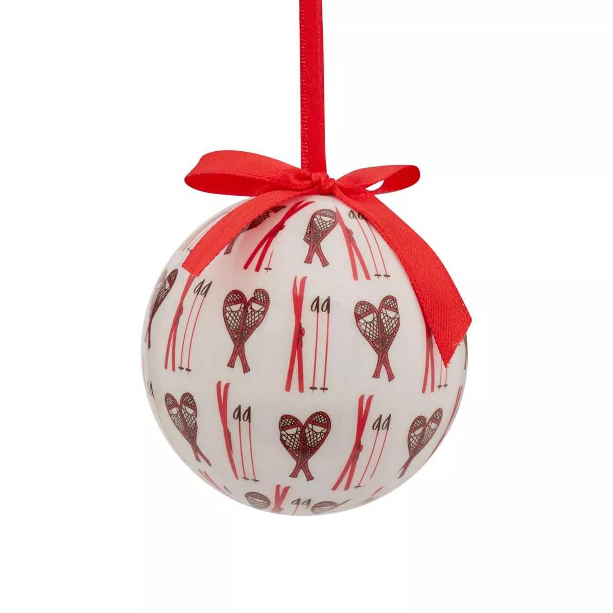 Pallina di natale (D75 mm) Racchetta da sci Rosso e bianco