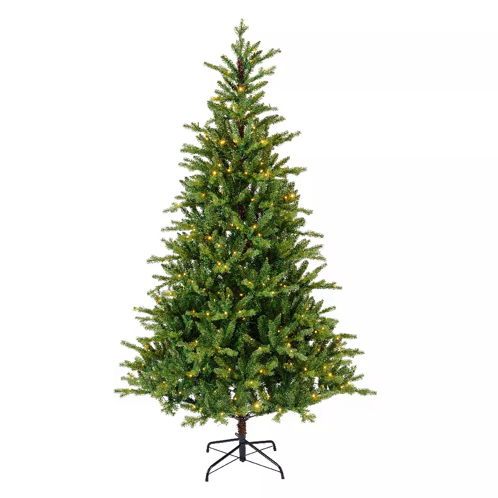 Sapin de Noël artificiel lumineux 5400 LED (H240 cm) Caucasia Nordmann Vert sapin