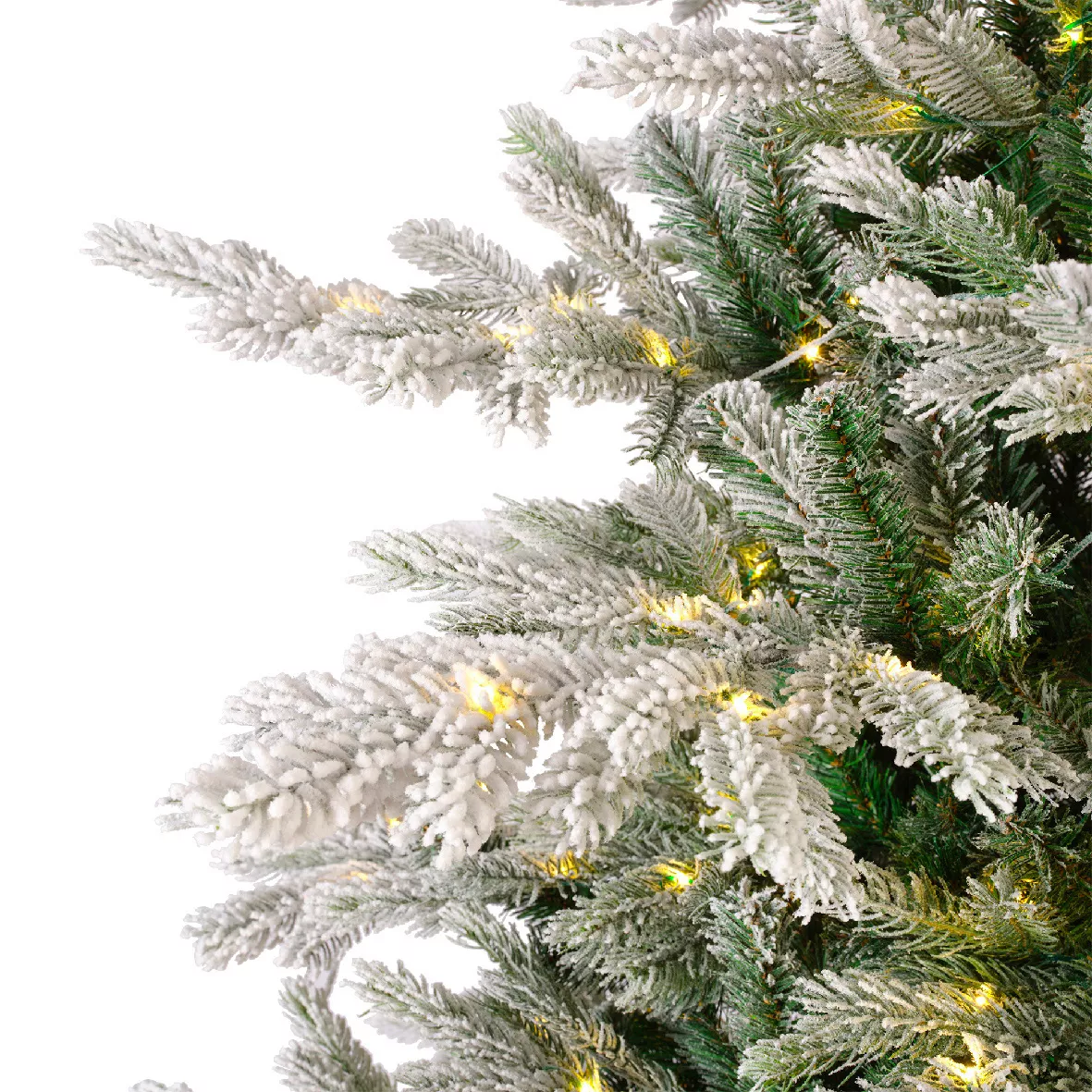 Sapin de Noël artificiel lumineux 700LED H240 cm Glorious Vert enneigé