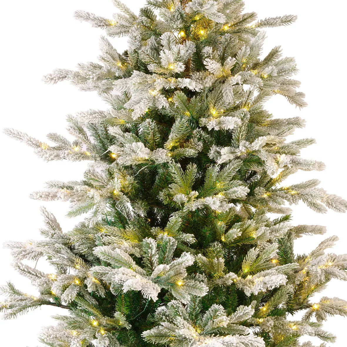 Sapin de Noël artificiel lumineux 700LED H240 cm Glorious Vert enneigé