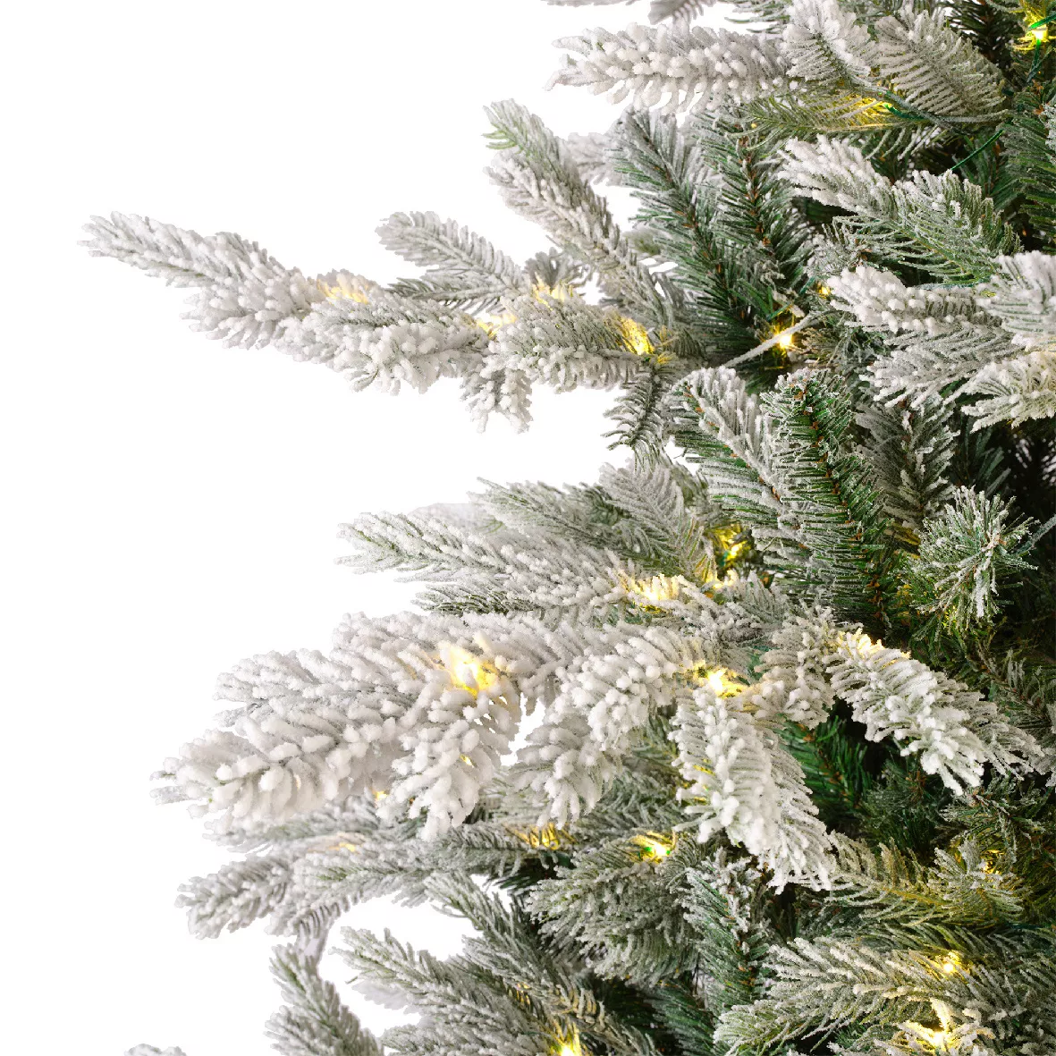 Albero di Natale artificiale luminoso 400 LED (H180 cm) Glorious Verde innevato
