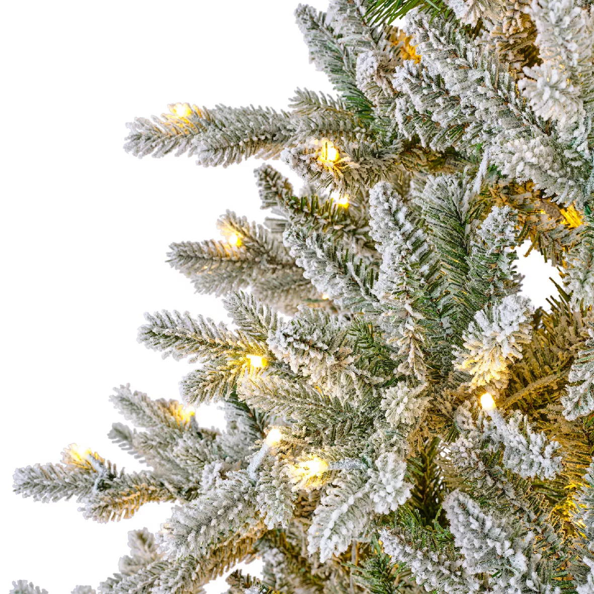 Albero di Natale artificiale luminoso 320 LED (H180 cm) Allix Verde innevato