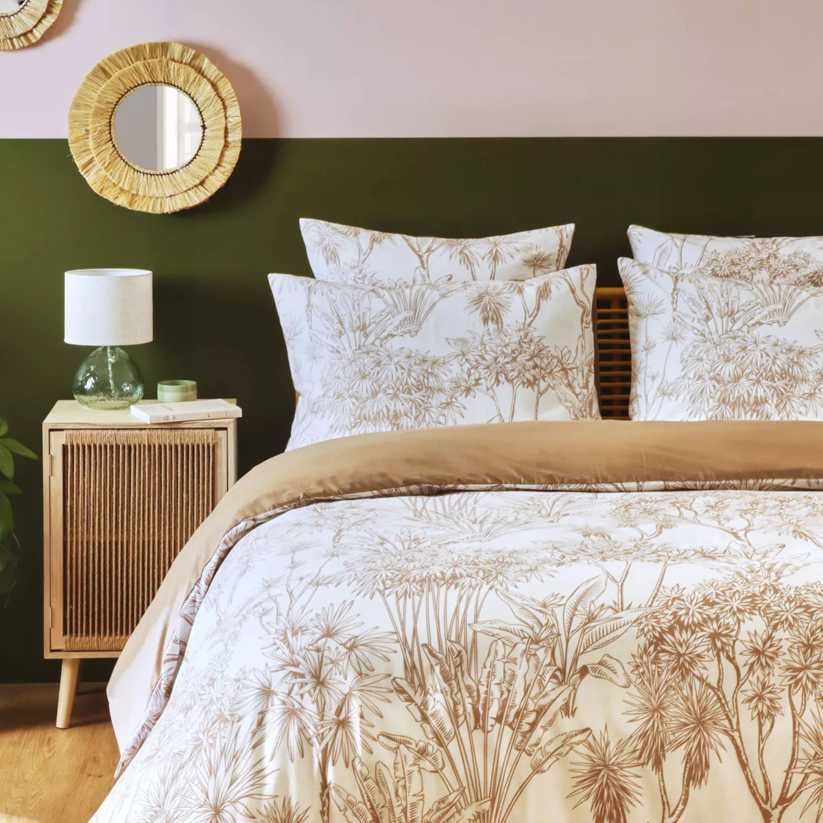 Funda de edredón de algodón (240 x 220 cm) Lara Marrón