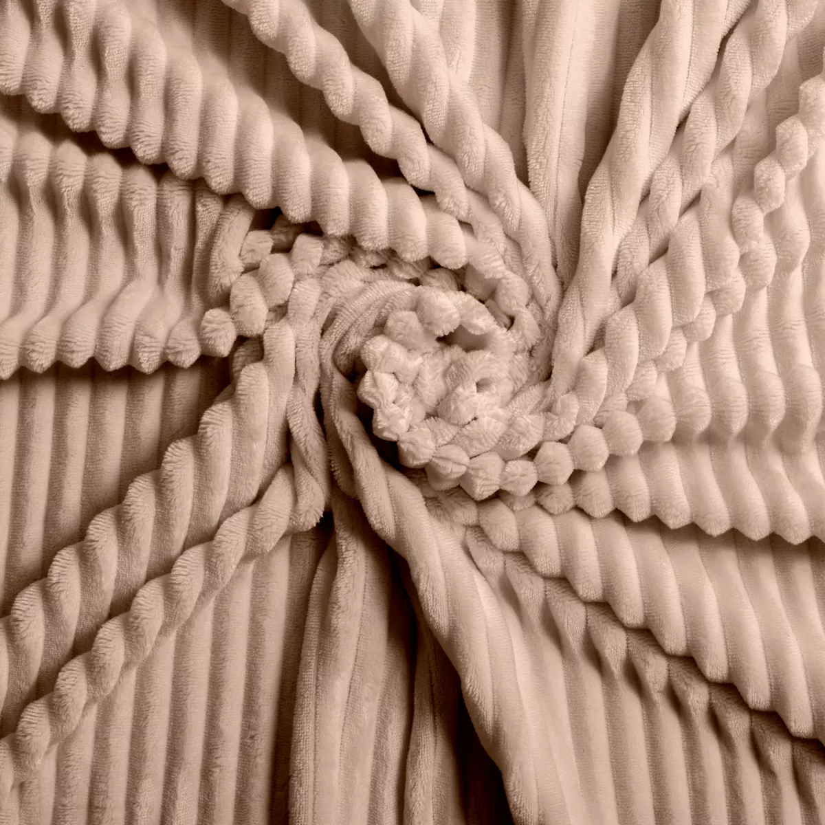 Parure 3 Pices (240 x 220 cm) Veloutea Sable, Flanelle Relief Unie