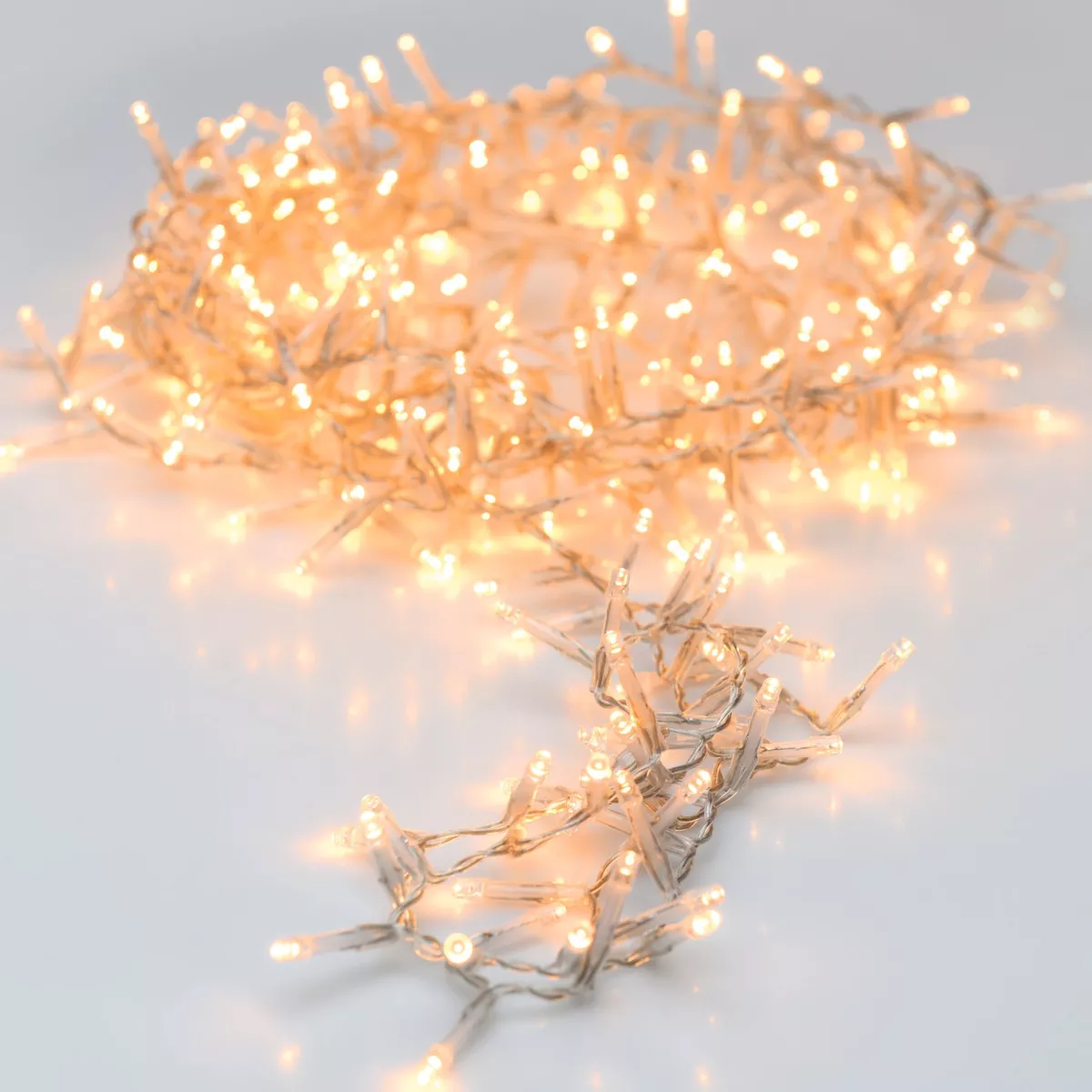 Ghirlanda luminosa 11 m 500 LED cavo trasparente Lusso Bianco caldo