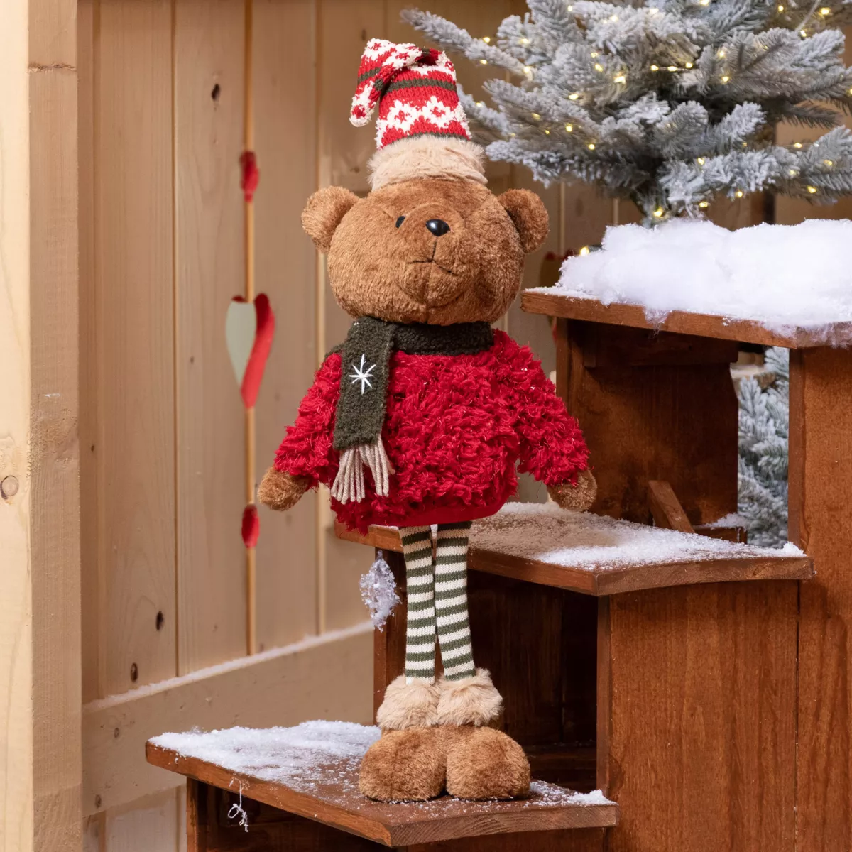 Ourson de Noël déco (H54 cm) Pippin à la montagne