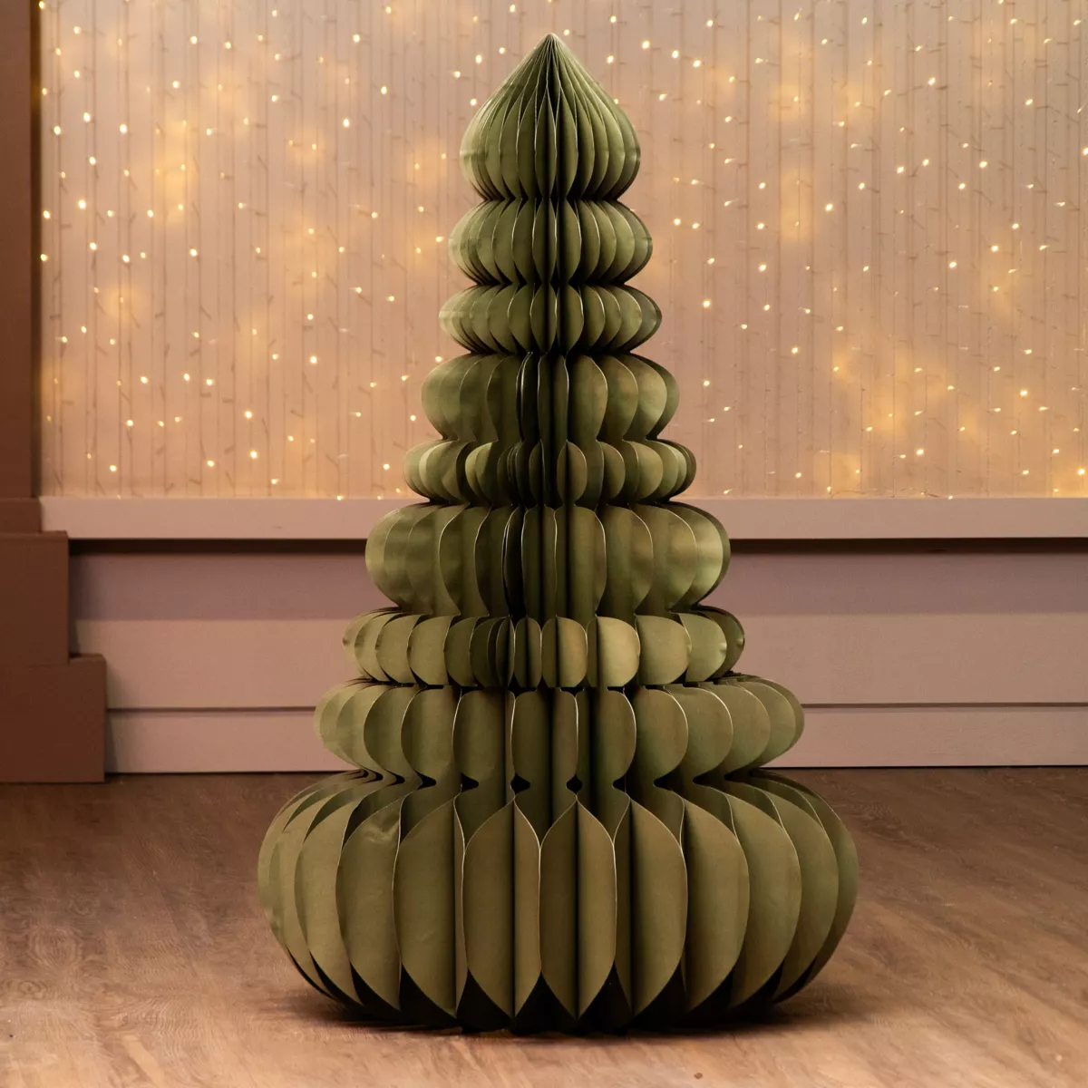 Albero di Natale Gigante in carta da tavolo (H160 cm) Chiusura Magnetica Verde rosmarino
