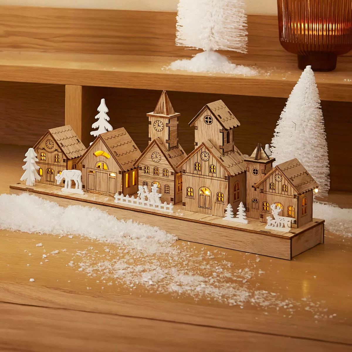 1 LED paysage intŽrieur L8.00-W30.00-H13.50cm-5L naturel/blanc chaud