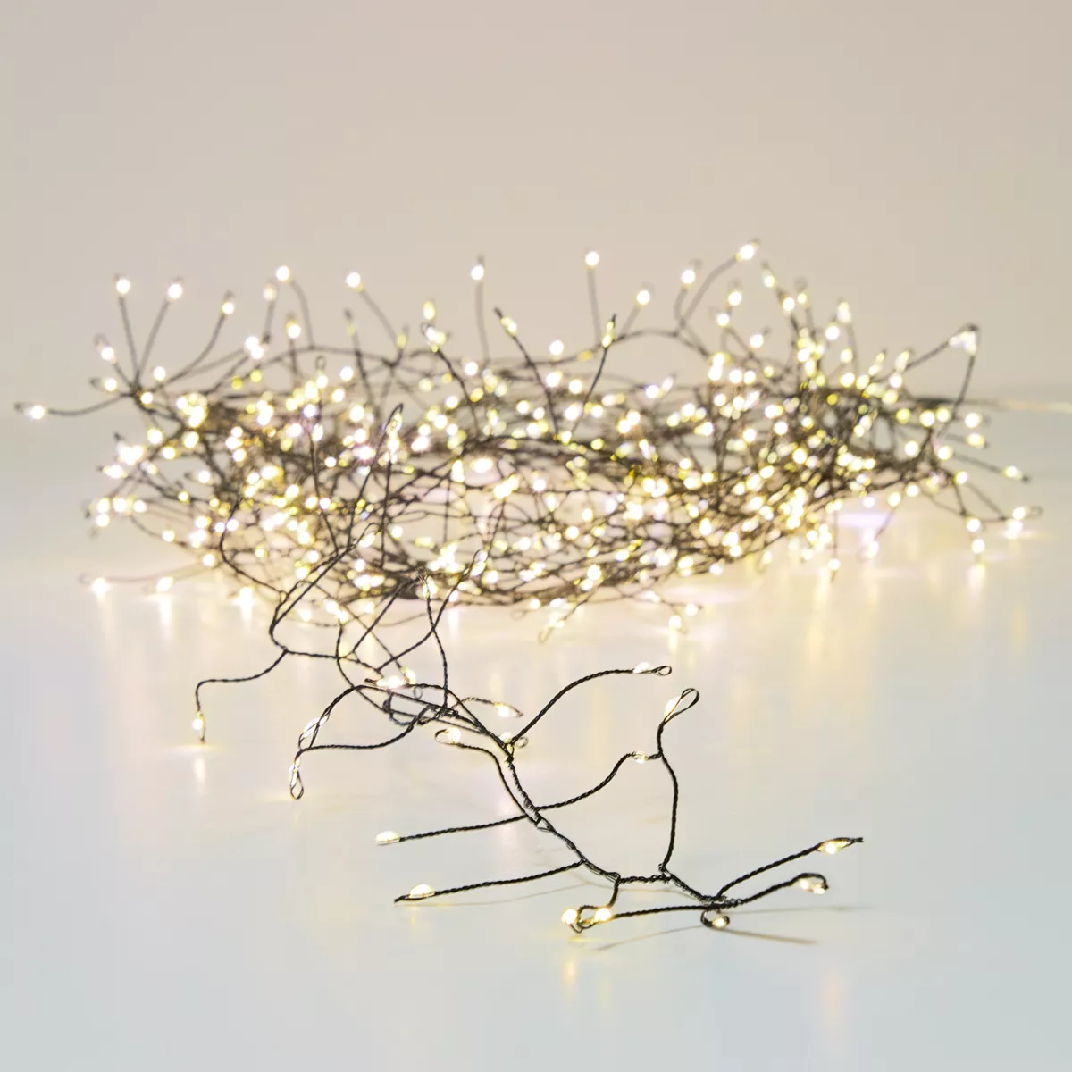 Ghirlanda luminosa 12 m 960 Micro LED cavo nero Lusso Bianco caldo