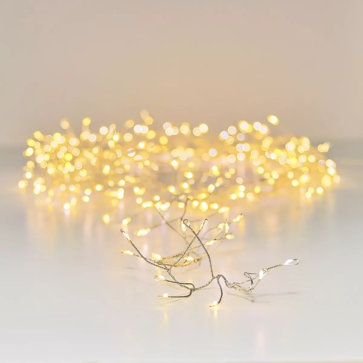 Guirnalda luminosa 6 m 480 Micro LED cable plata Lujo Blanco cálido