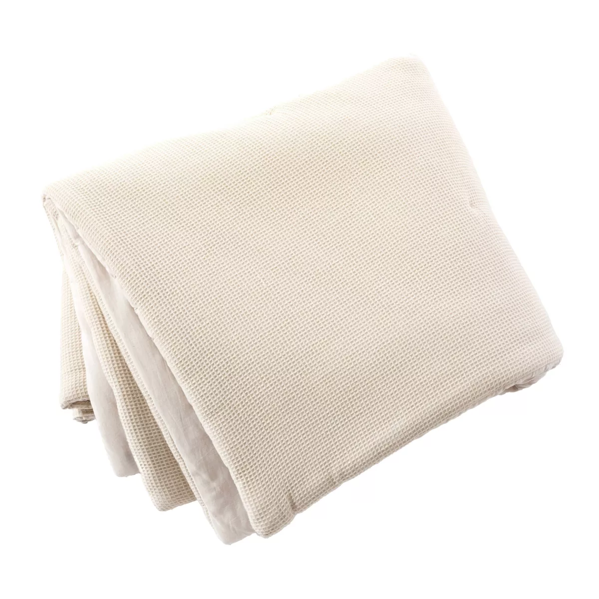 Colcha de algodón con diseño de panal de abeja (90 x 220 cm) Eva Beige