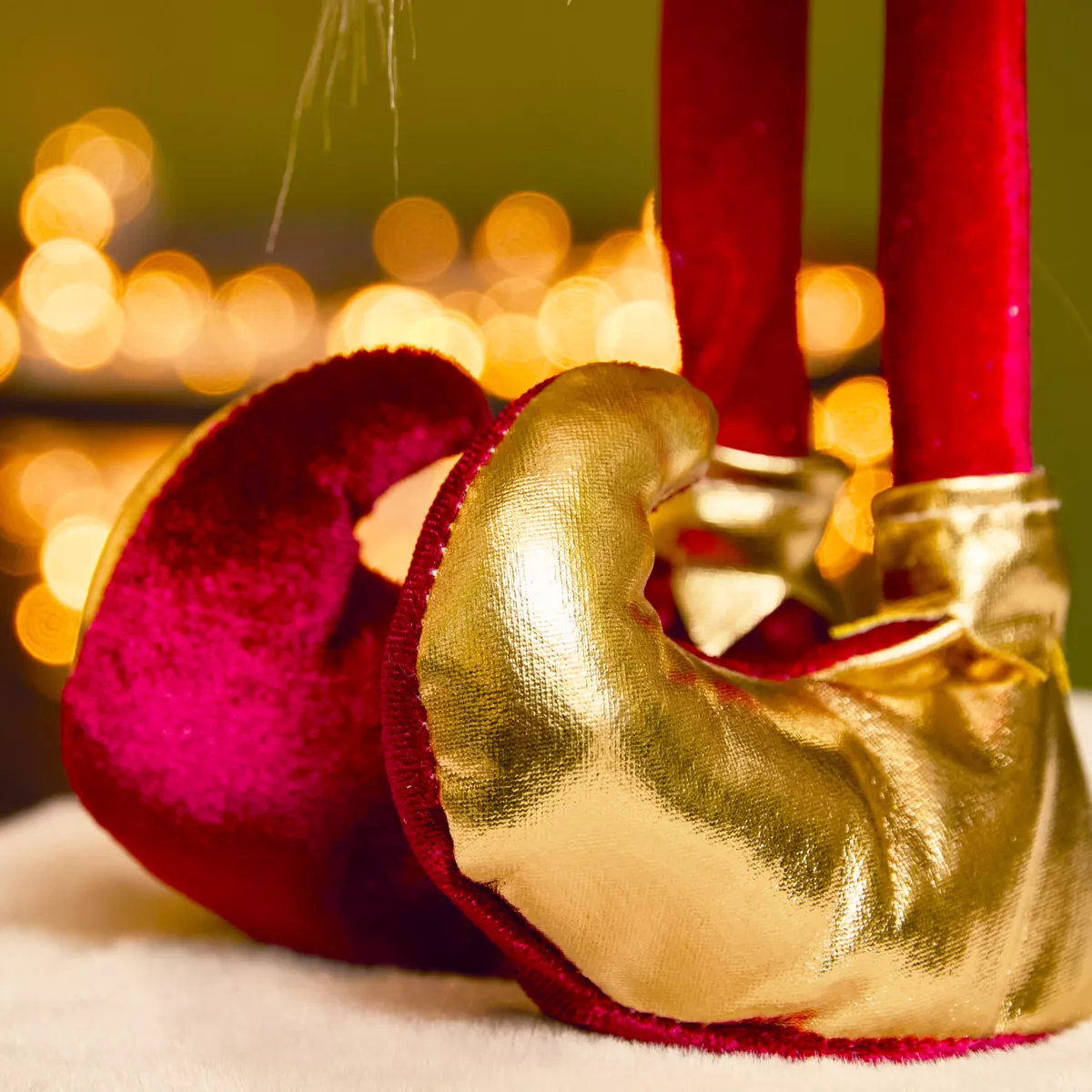 Duende bromista de Navidad de pie (H39 cm) Arlequín Burdeos y dorado