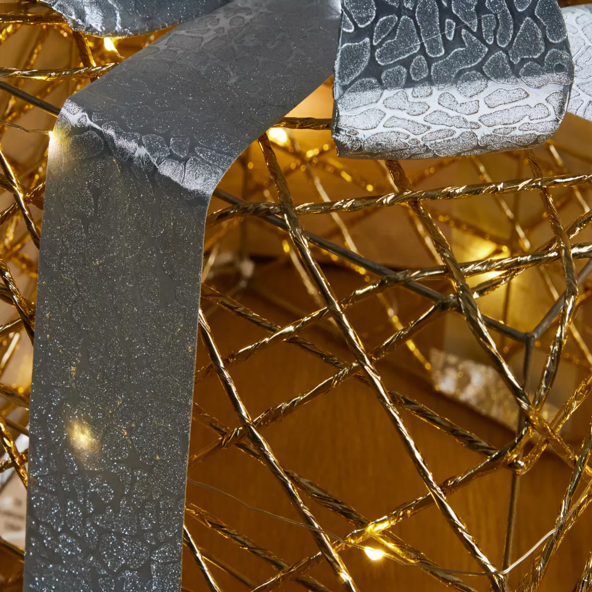 Set di 3 regali luminosi 90 LED (H29 cm) Festivo Oro e bianco caldo