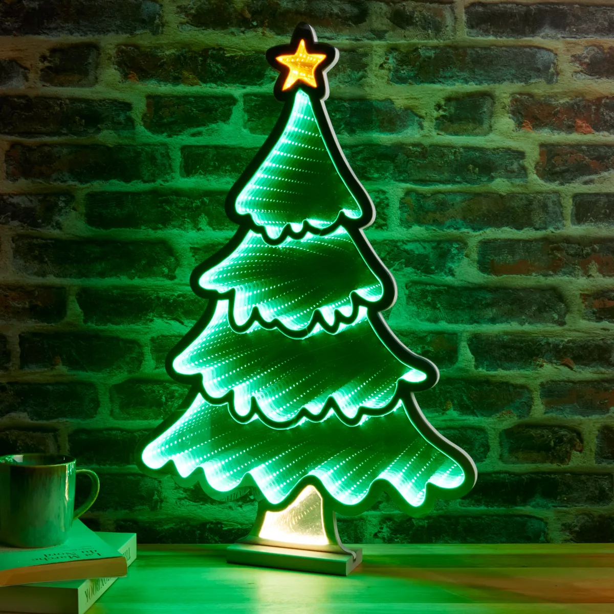 Verlichte kerstboom 321 LED (H60 cm) Infinity Koud wit/multicolor