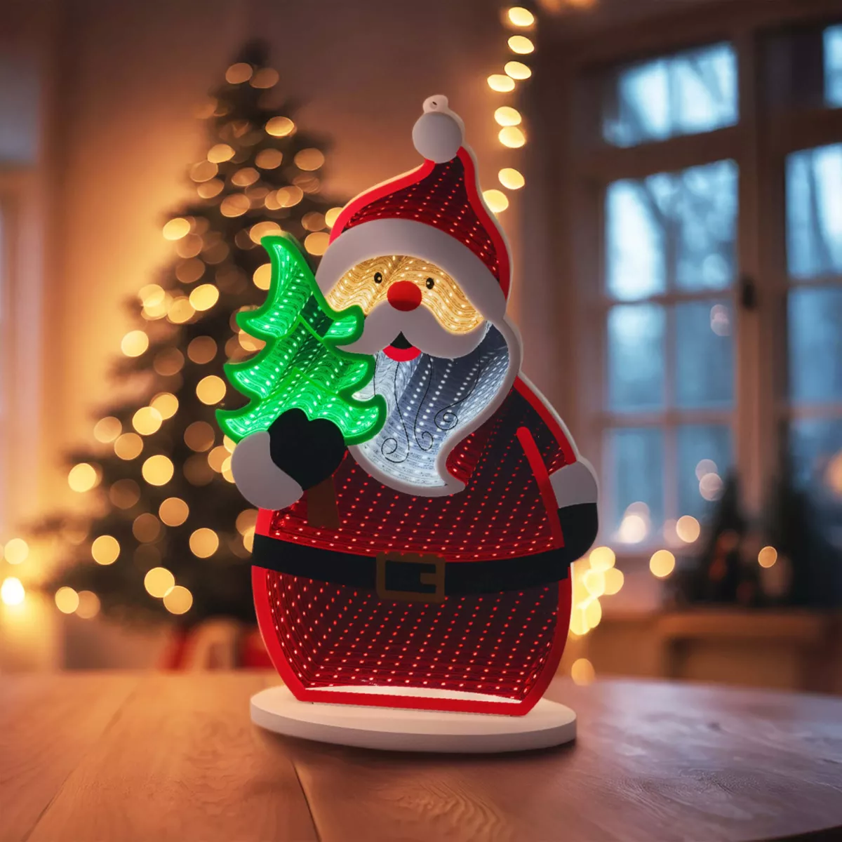 Leuchtender Weihnachtsmann 215 LED (H40 cm) Infinity Mehrfarbig