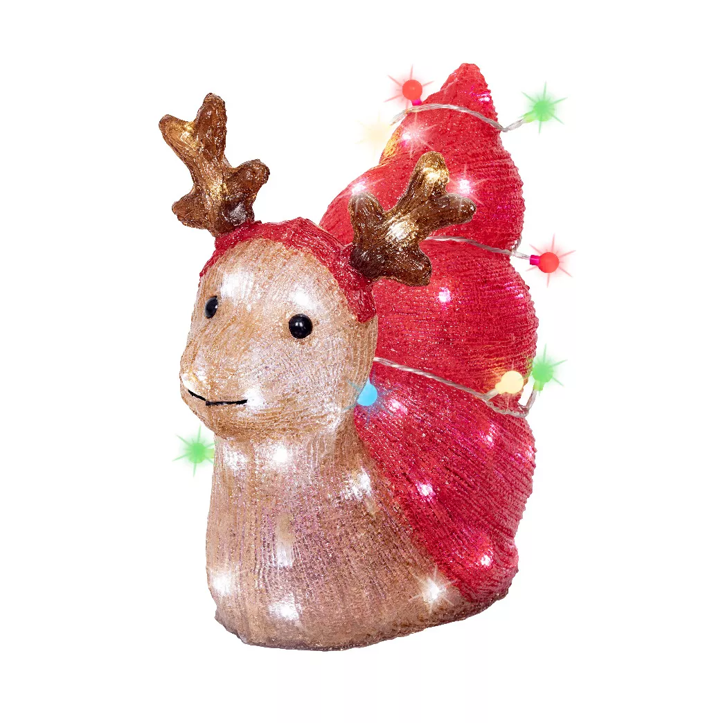 Caracol de Navidad luminoso 70 LED (34 cm) Bruno Rojo y blanco frío