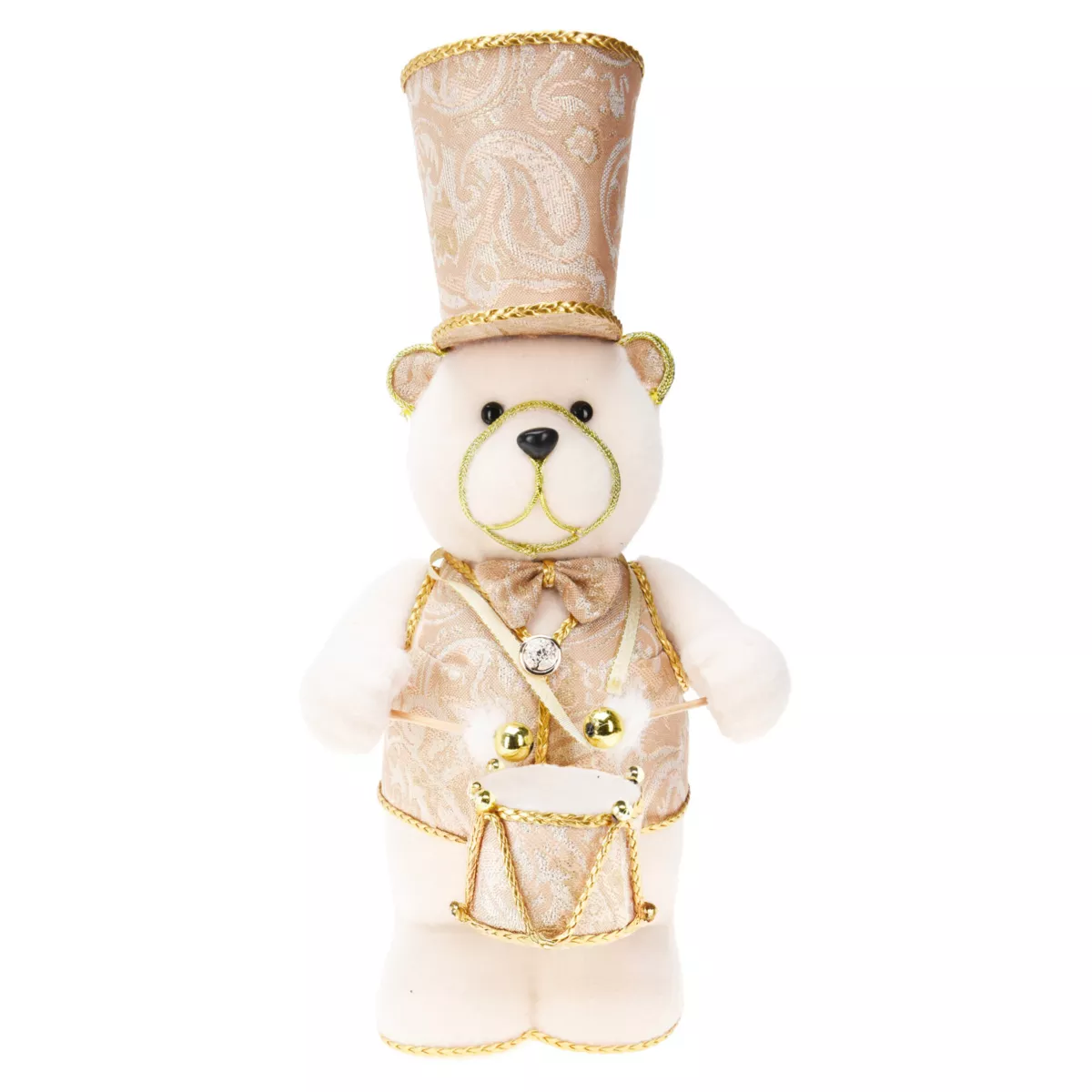 Orso di Natale decorativo (H39 cm) Maestoso musicista Oro