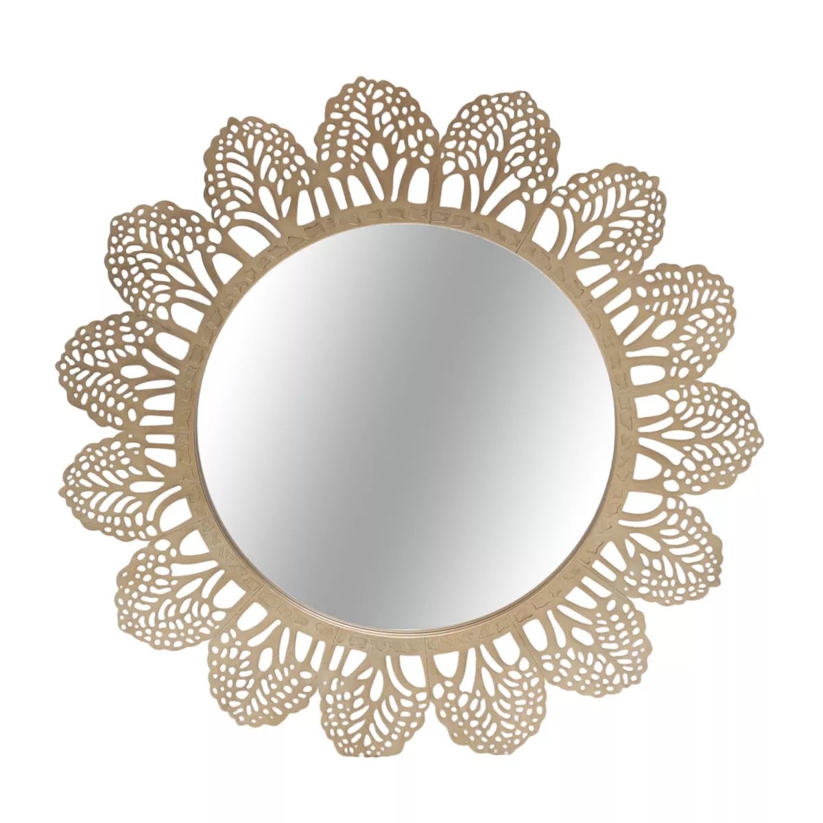 Runder Wandspiegel aus Metall (D81 cm) Bombay Gold