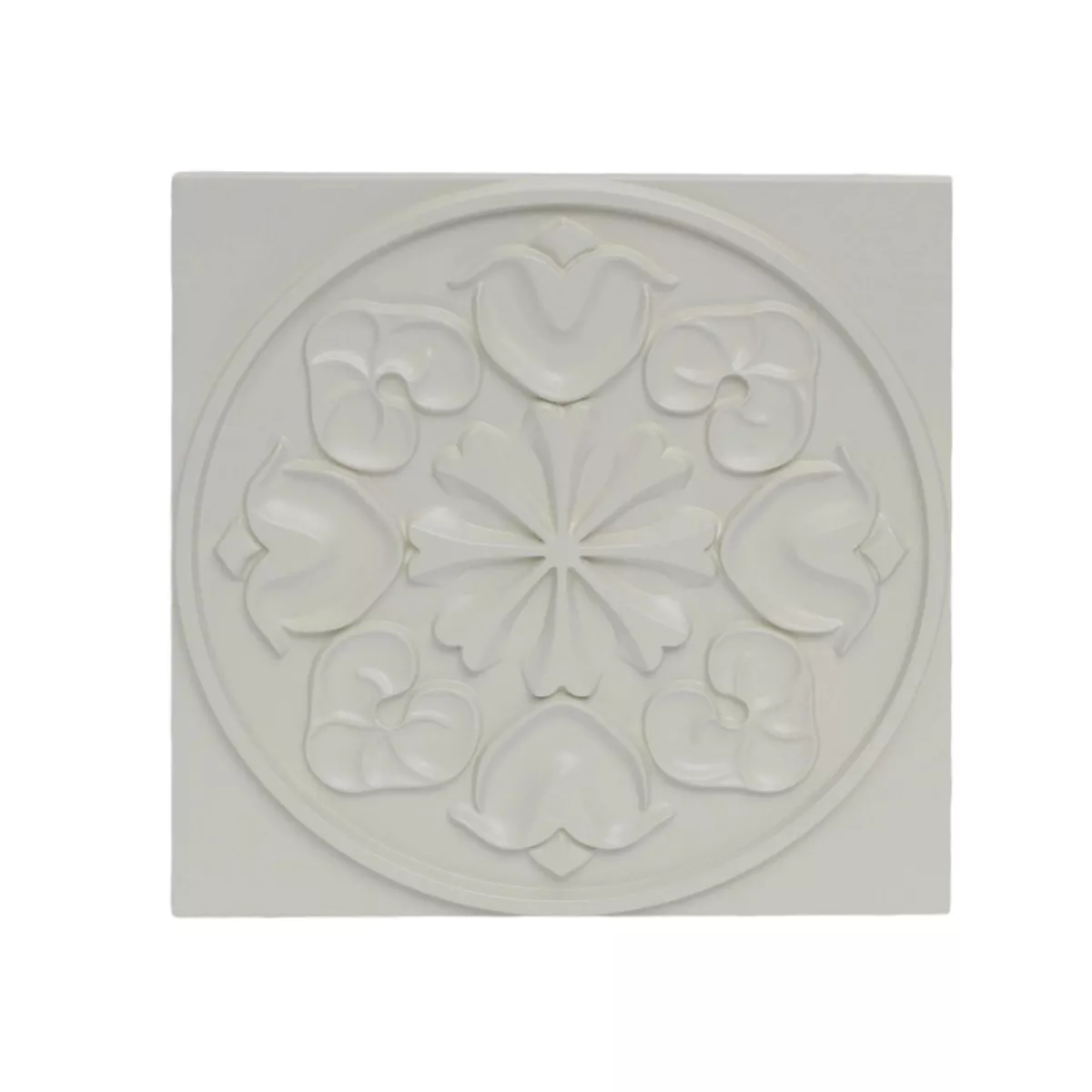 Decorazione murale in legno (L50 cm) Mandala Bianco