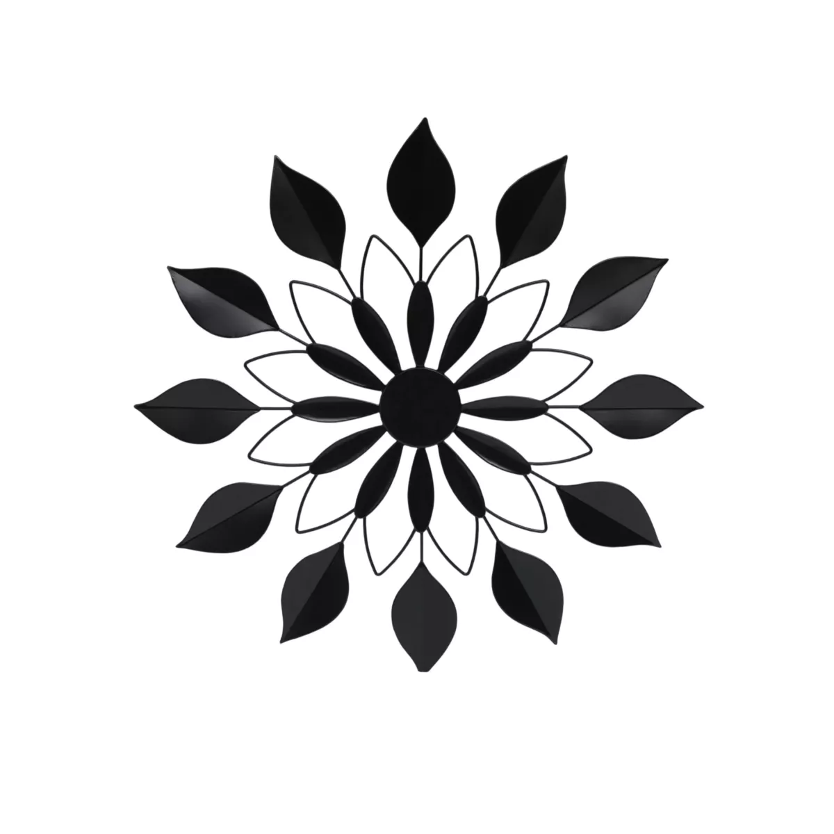 Decorazione murale in metallo (D71 cm) Fiore Nero