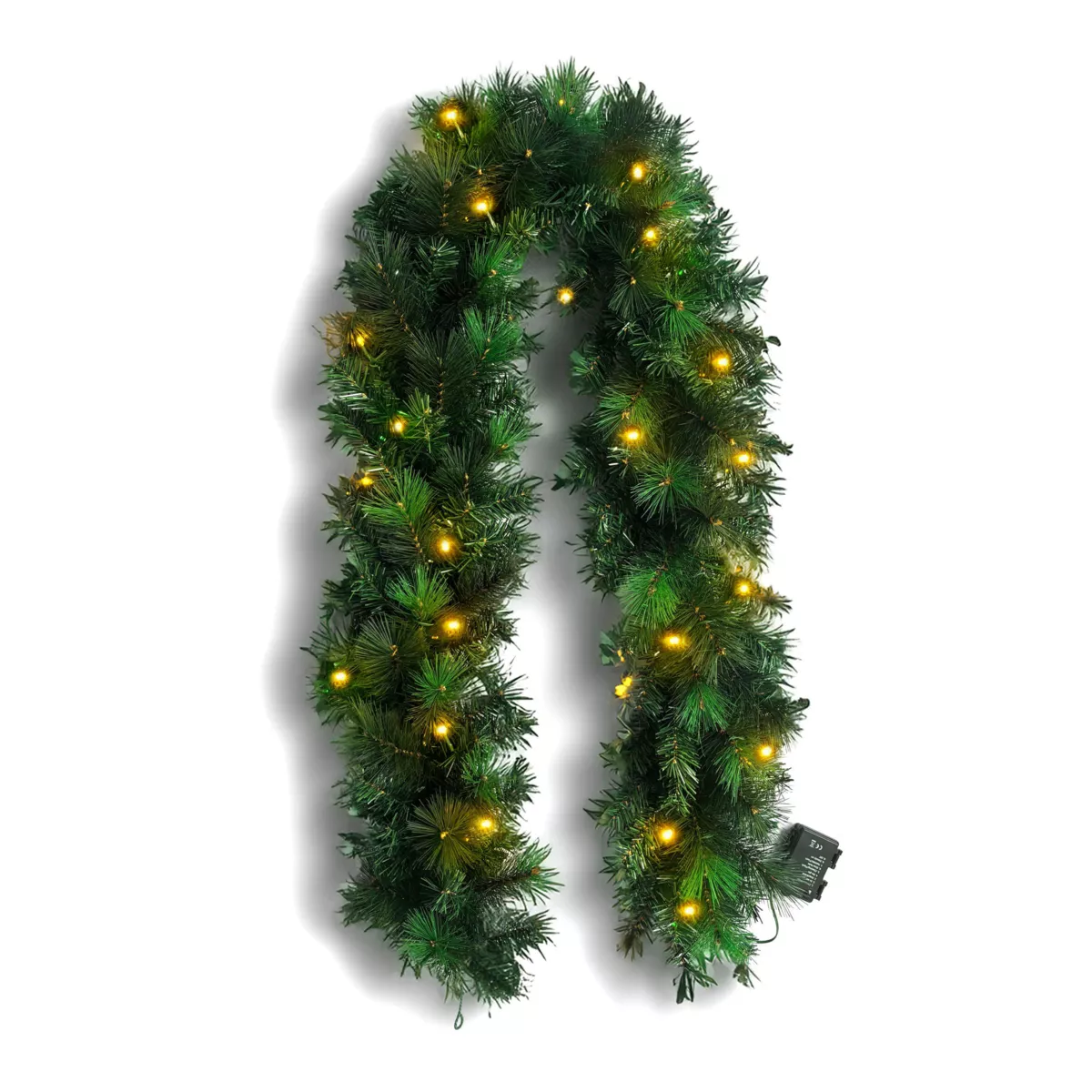 Guirlande de sapin lumineuse (180 cm - D25) Edmonton Vert et blanc chaud