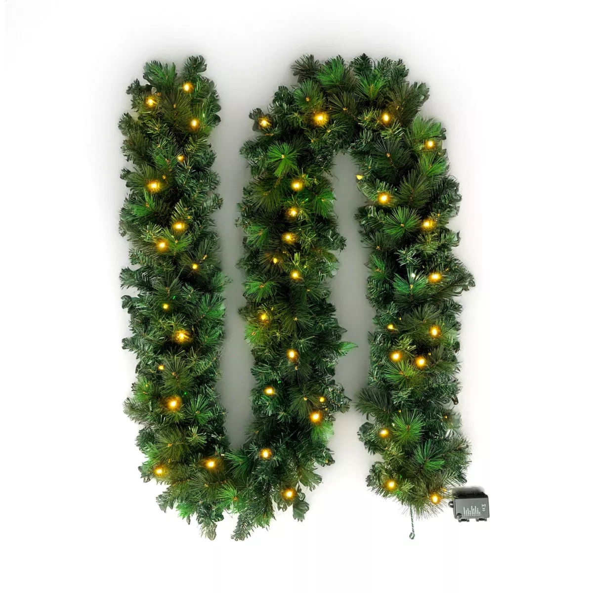 Guirnalda de abeto luminosa (300 cm - D25) Edmonton Verde y blanco cálido