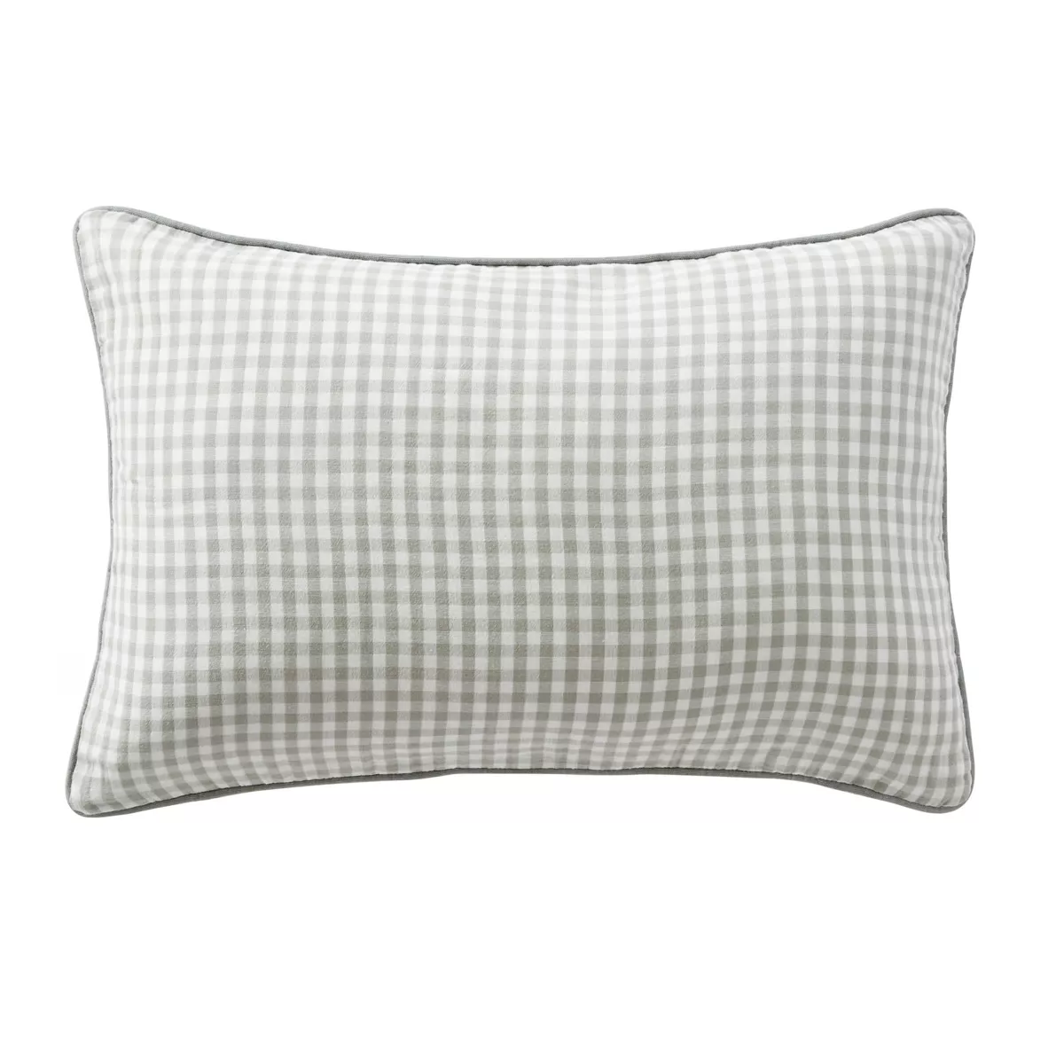Taie d'oreiller rectangulaire gaze de coton (50 x 80 cm) Gaïa Vichy Vert eucalyptus
