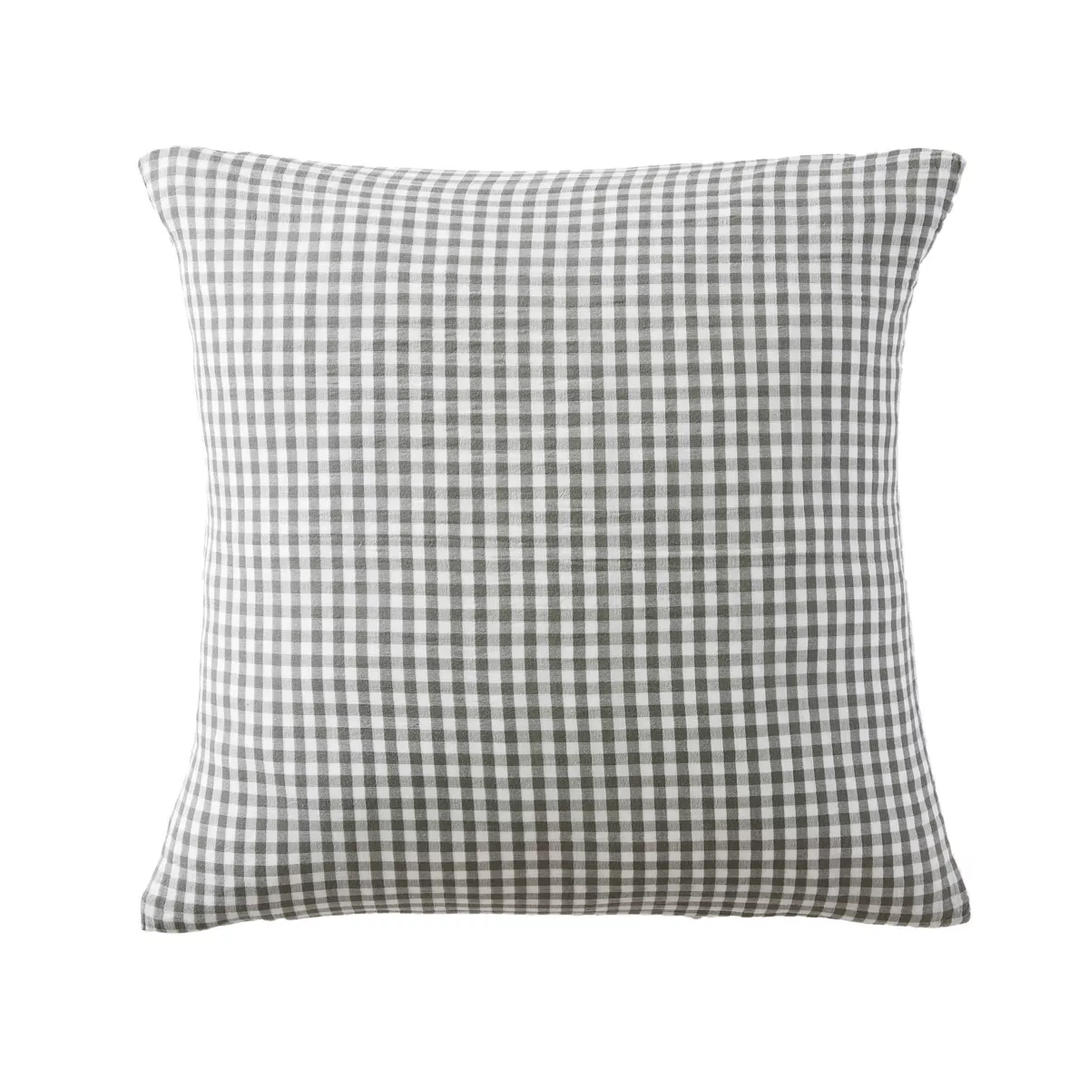 Taie d'oreiller carrée gaze de coton (80 x 80 cm) Gaïa Vichy Vert romarin