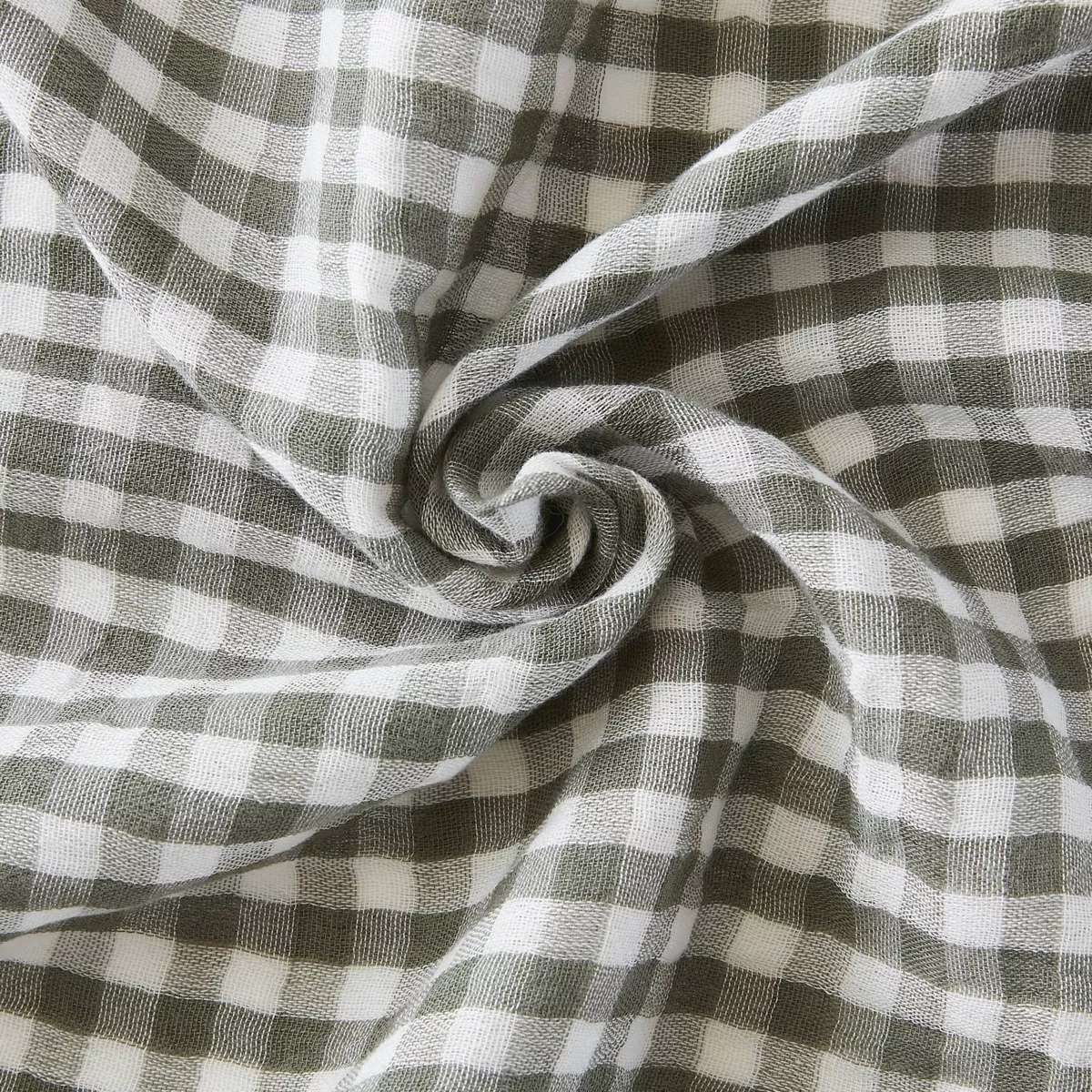 Rechthoekige kussensloop van katoenen gaas (50 x 80 cm) Gaïa Vichy Rozemarijn Groen