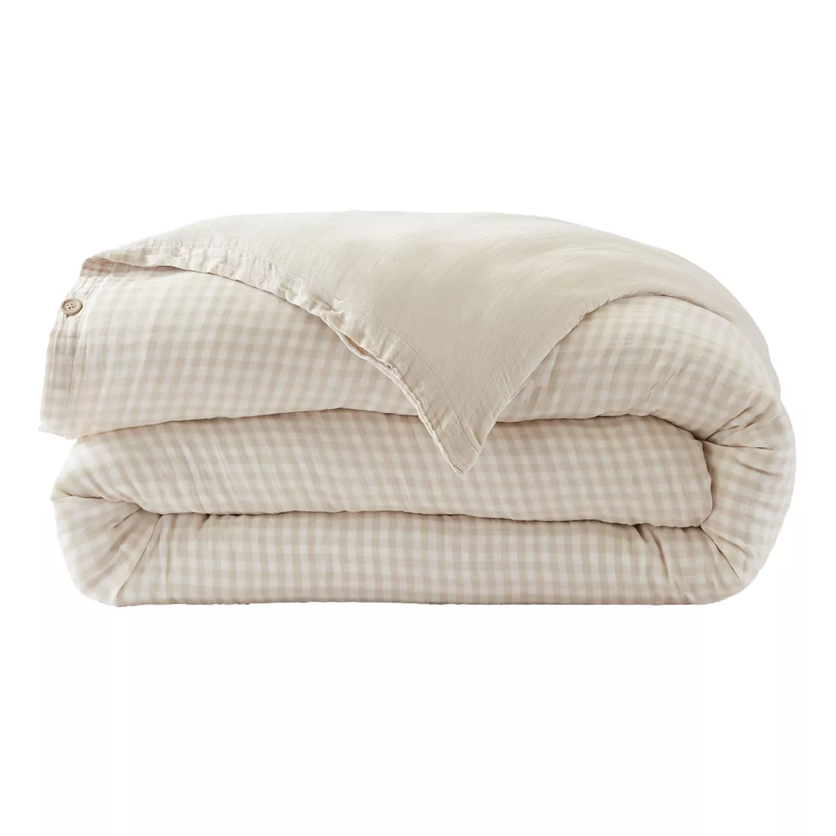 Copripiumino in cotone gauze (280 x 240 cm) Gaïa vichy Beige