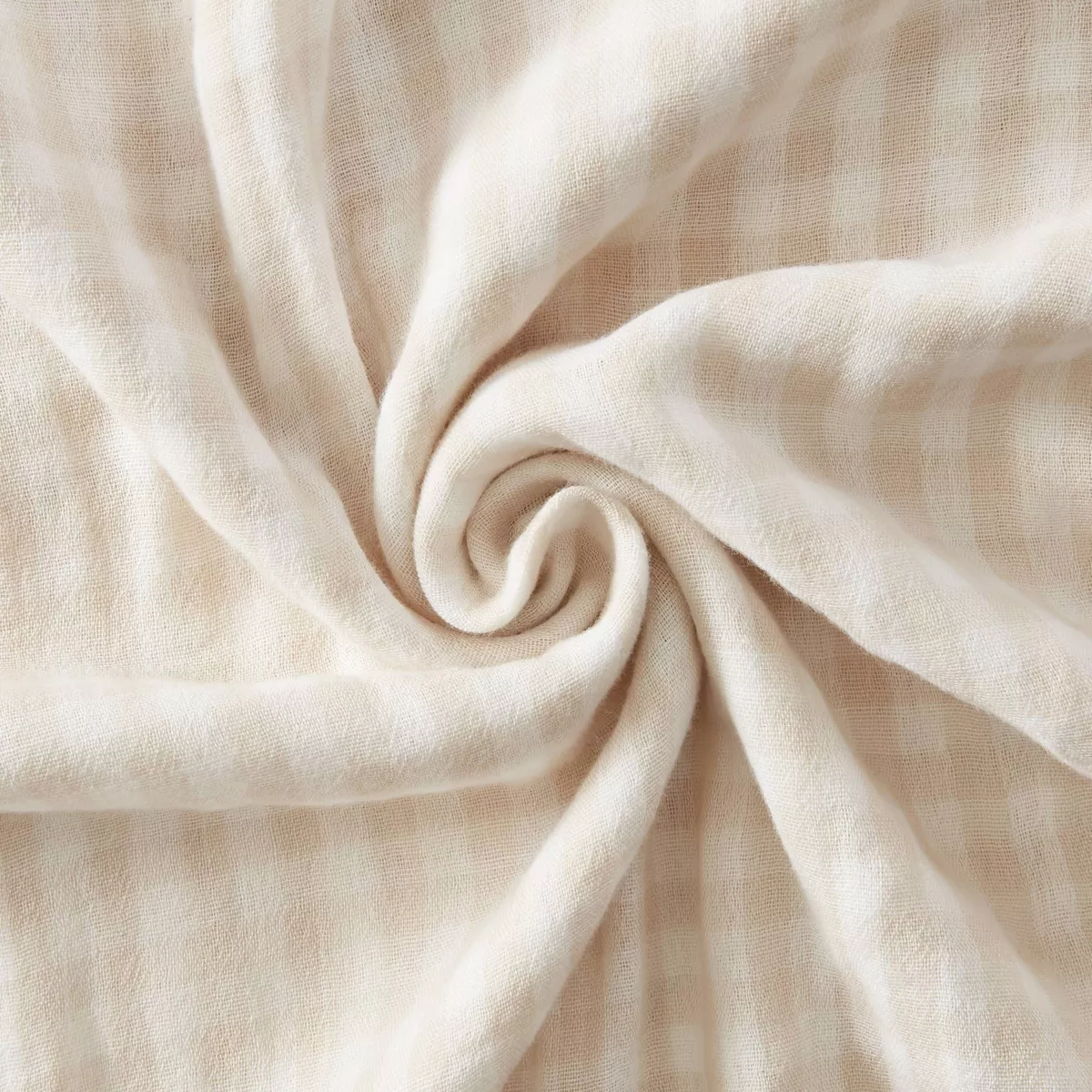 Rechteckiger Kissenbezug aus Baumwollgaze (50 x 80 cm) Gaïa Vichy Beige