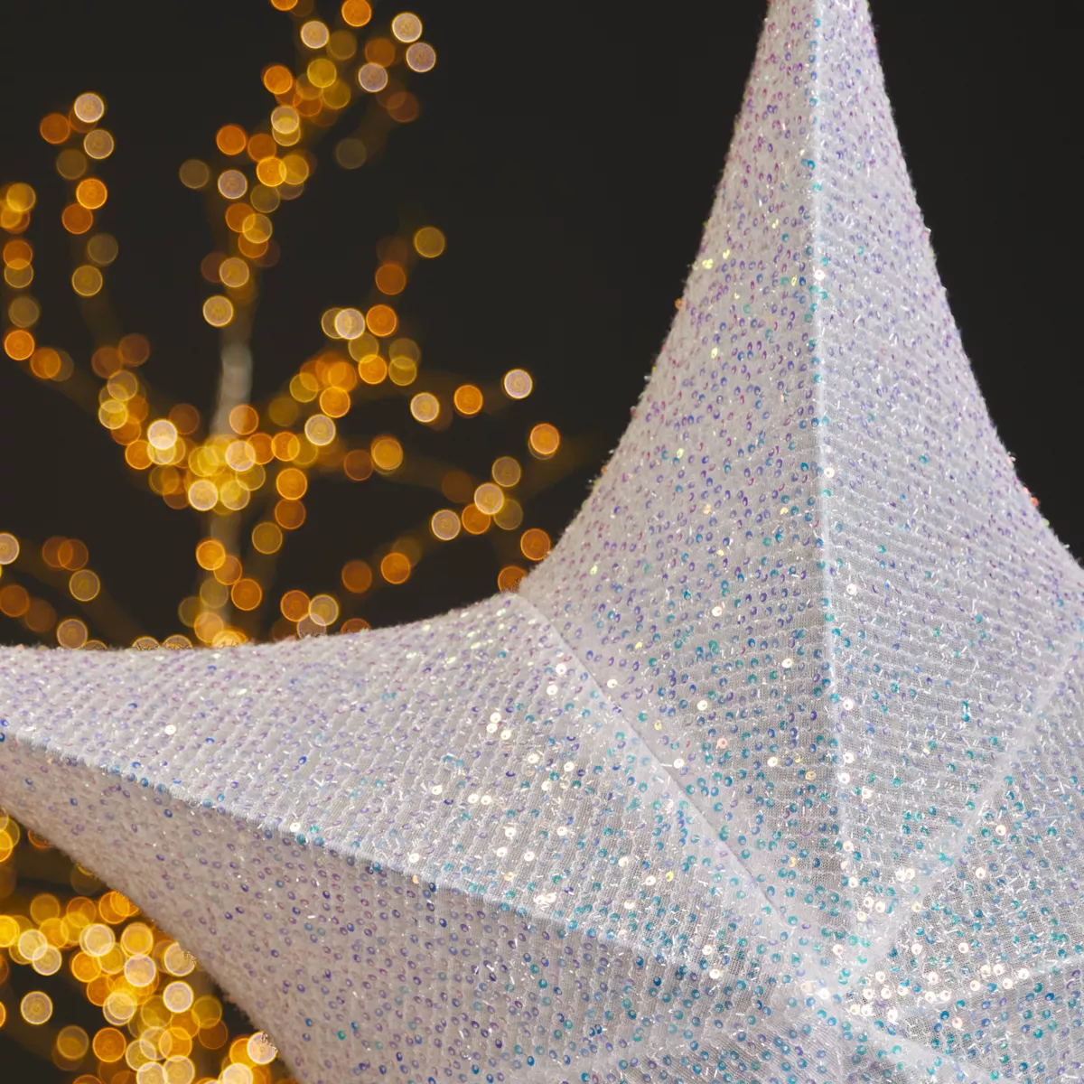Stella di Natale da appendere (D135 cm) Natale glitterato iridescente