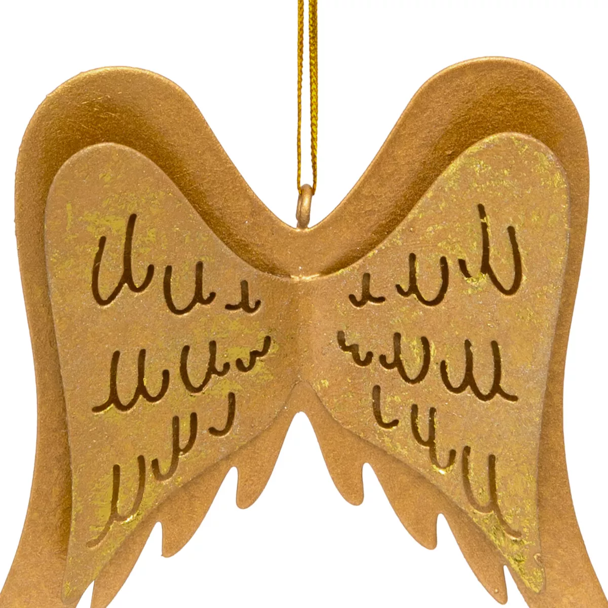 Sospensione natalizia in metallo (H11 cm) Ali d'angelo Oro