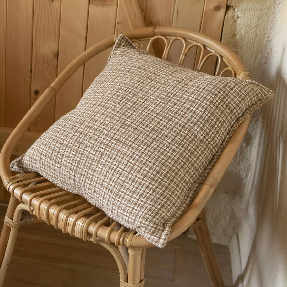 Coussin carré coton (50 x 50 cm) Marius Marron