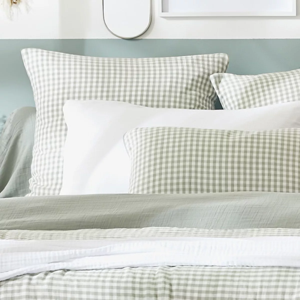 Bettbezug Musselin (140 x 200 cm) Vickie Eukalyptusgrün