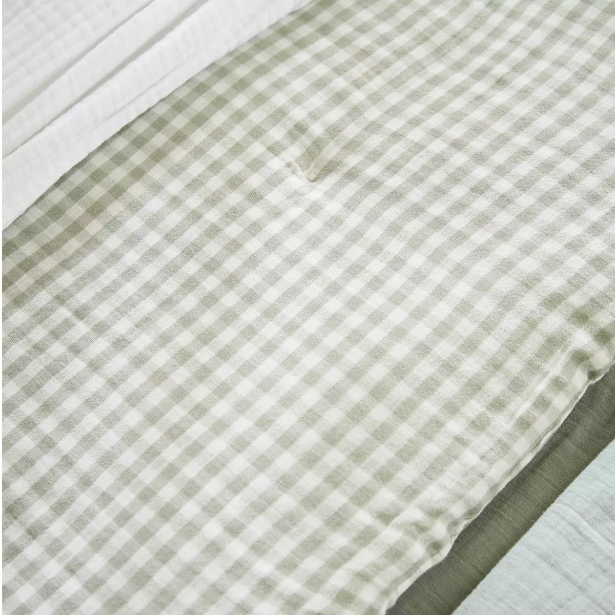 Edredón en gasa de algodón (90 x 200 cm) Vickie Verde eucalipto