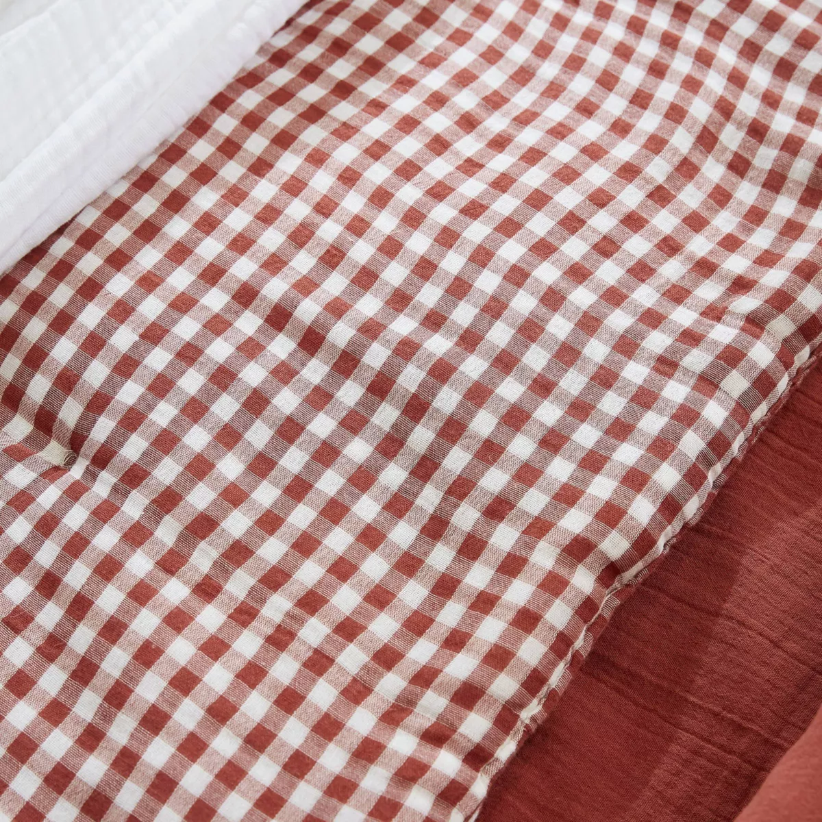 Edredón de gasa de algodón (90 x 200 cm) Vickie Terracotta