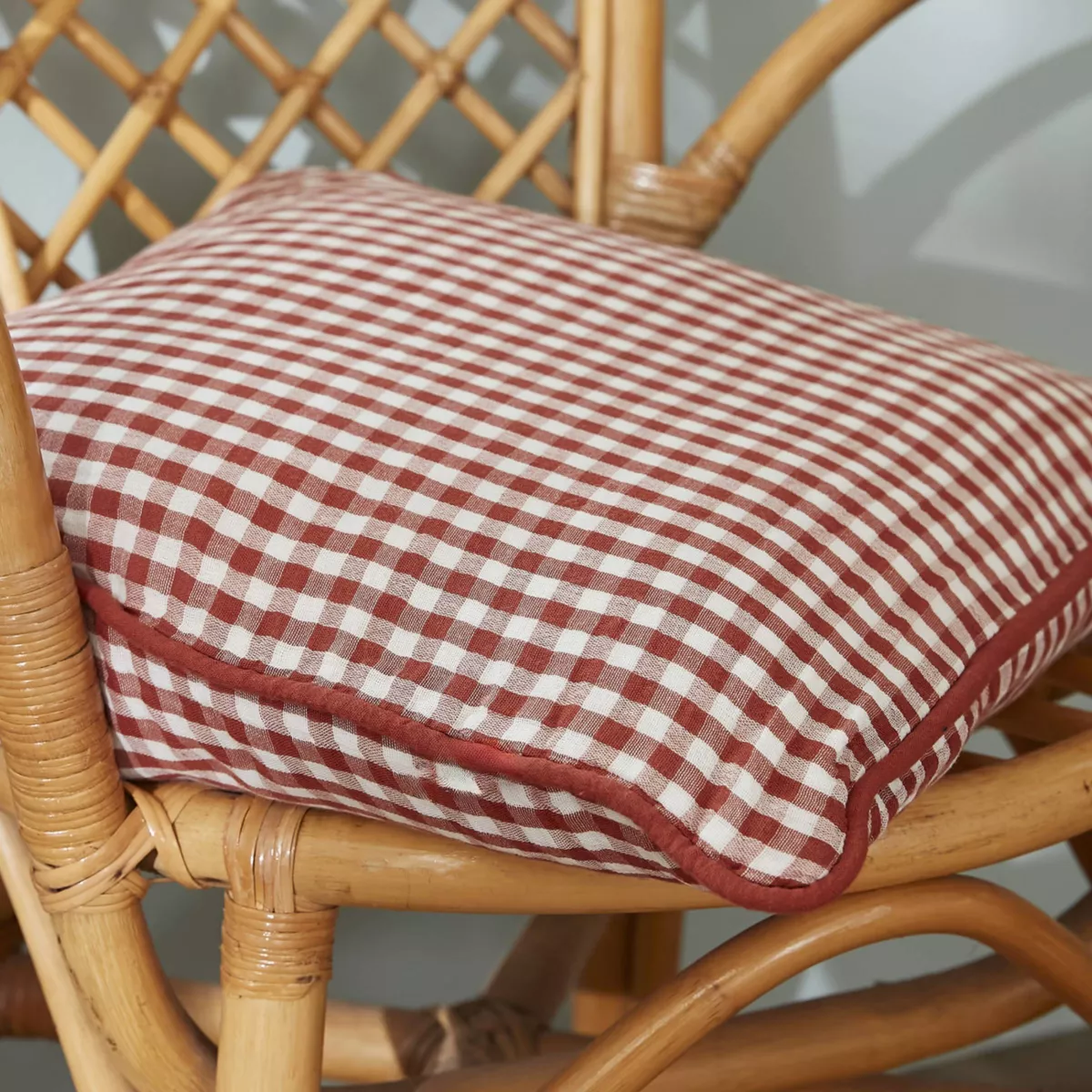 Cojín cuadrado de gasa de algodón (45 x 45 cm) Vickie Terracota