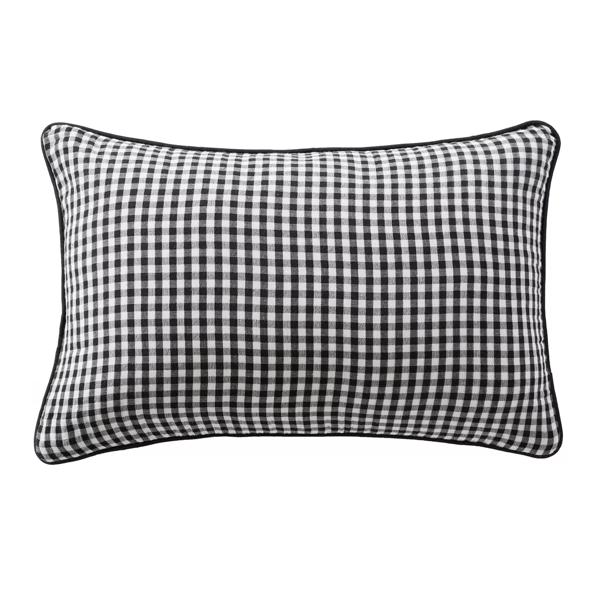 Cojín rectangular en gasa de algodón (40 x 60 cm) Vickie Negro
