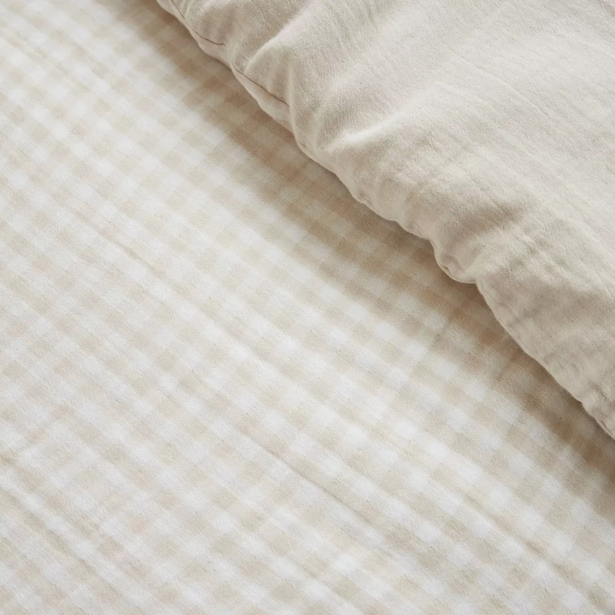 Housse de couette gaze de coton (240 x 220 cm) Vickie Beige