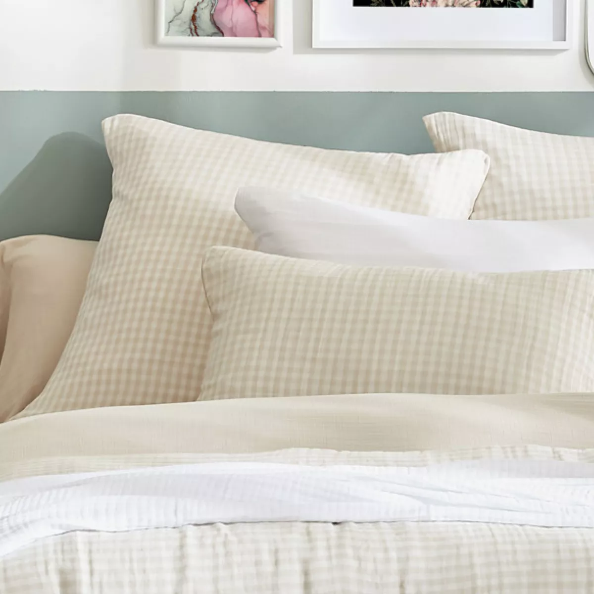 Housse de couette gaze de coton (240 x 220 cm) Vickie Beige