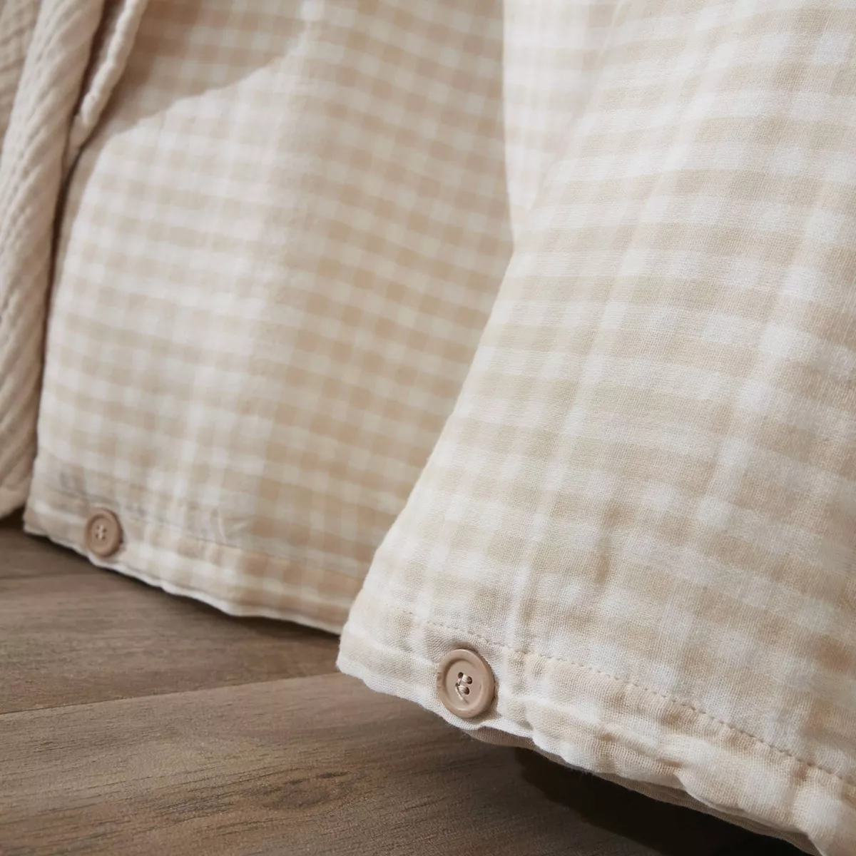 Housse de couette gaze de coton (260 x 240 cm) Vickie Beige