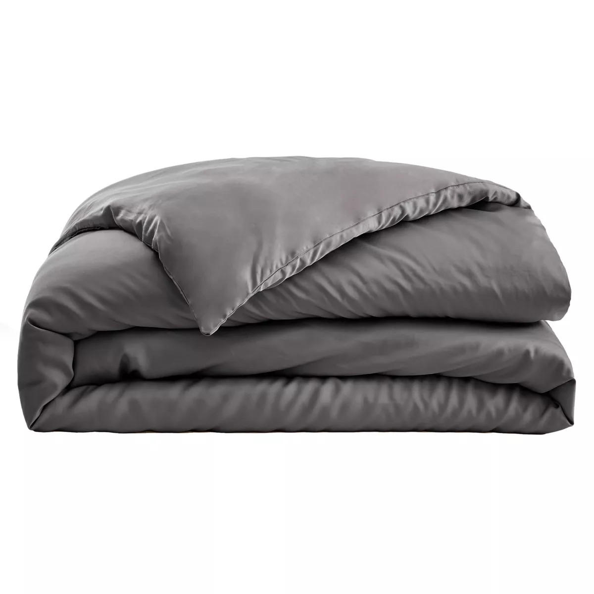 Housse de couette satin de bambou (240 x 220 cm) Salomé Gris granit