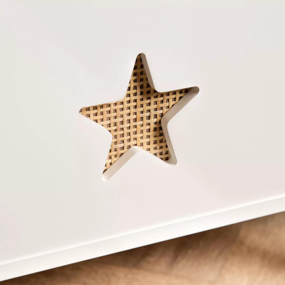 Coffre à jouet ouvert enfant bois (H44 cm) Stars Blanc