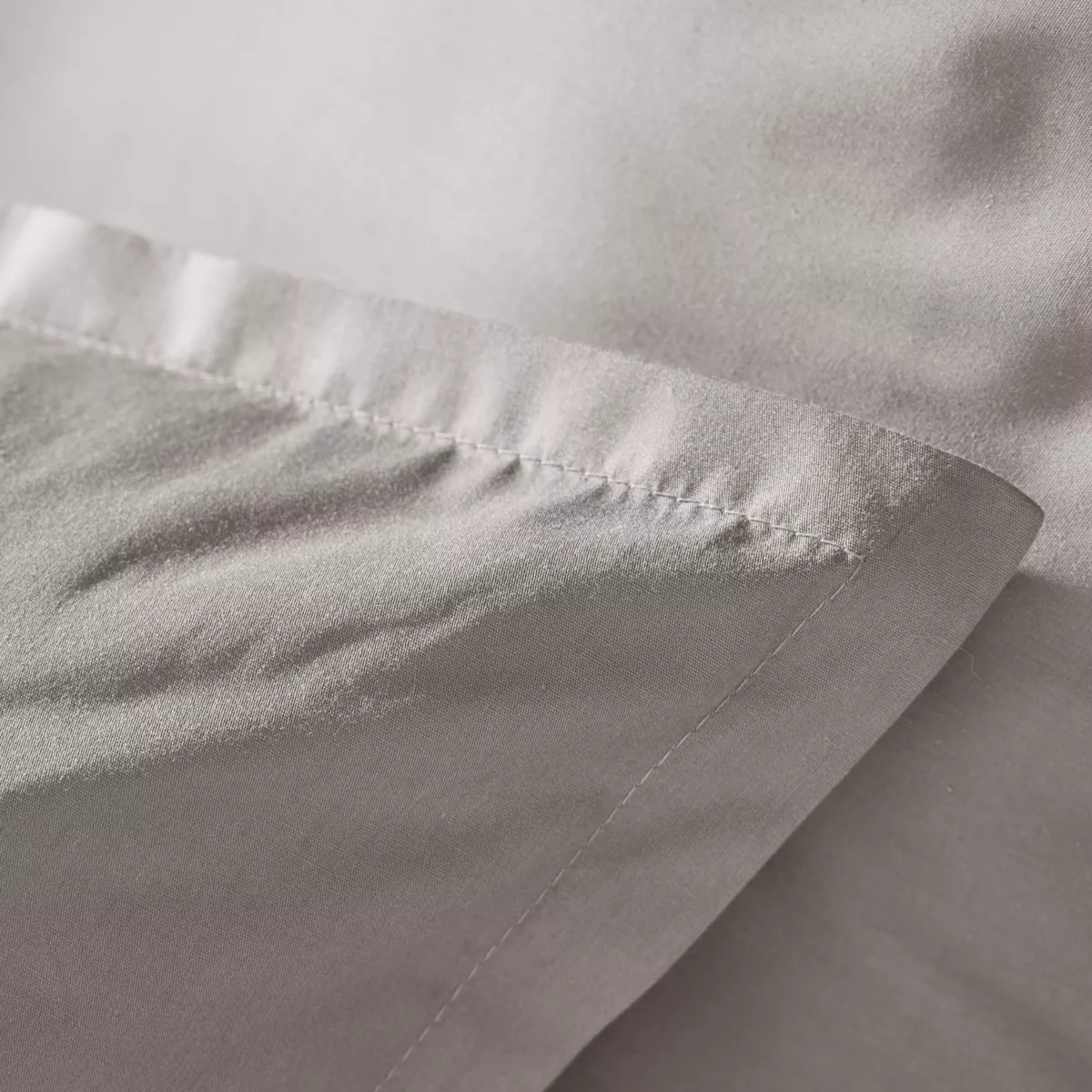 Taie d'oreiller carrée percale de coton (80 x 80 cm) Cali Gris clair