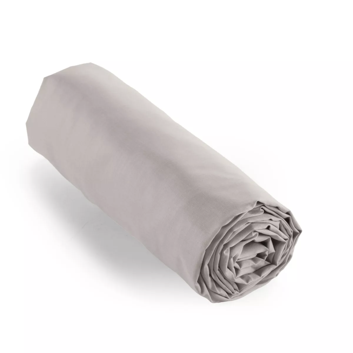Drap housse percale de coton (180 x 200 cm) Cali Gris clair