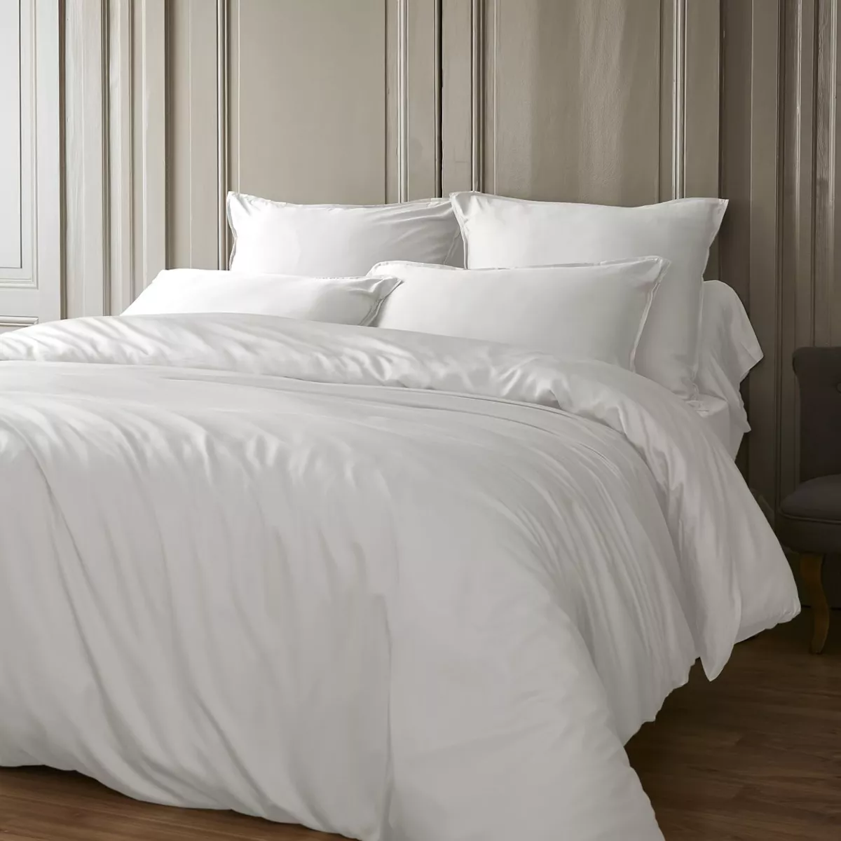 Lenzuolo sotto in satin di bambù (90 x 190 cm) Sienna Bianco chantilly