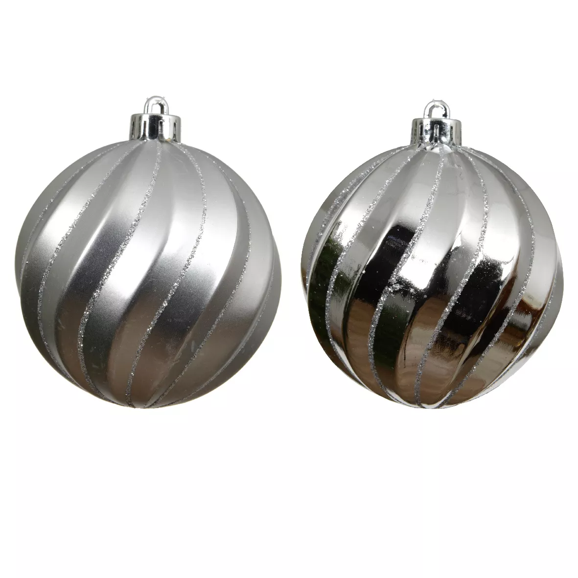 Lot de 6 boules de Noël (D80 mm) Glam chic Argent
