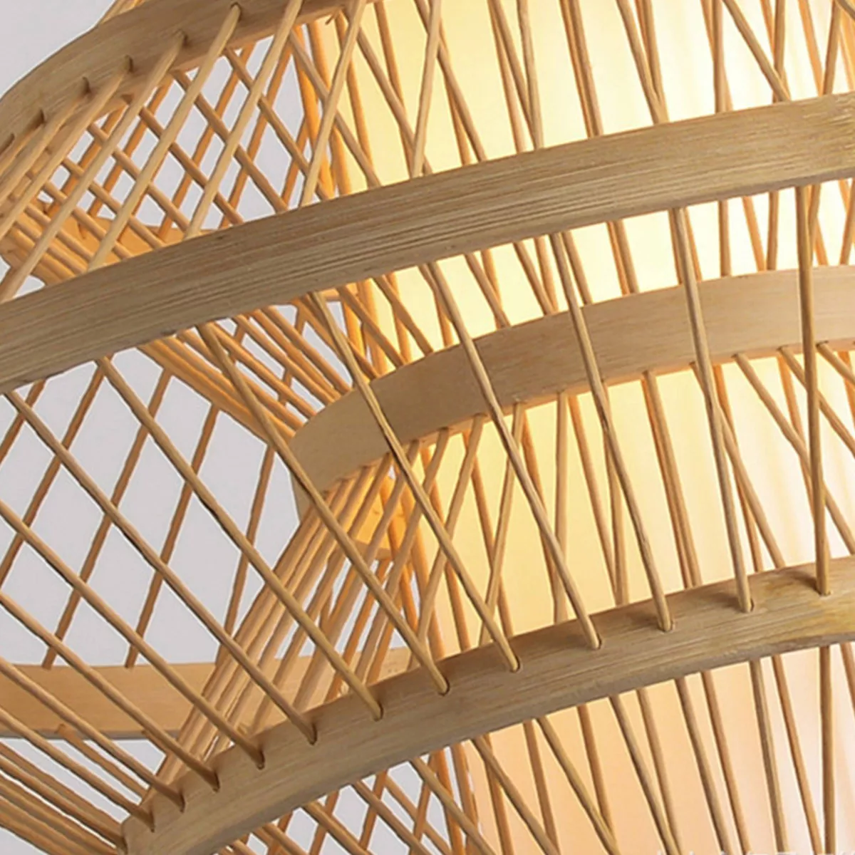 Suspension lumineuse design en bambou (D50 cm) Marbella Naturel