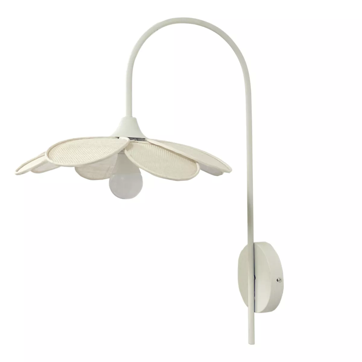 Lampada da parete petalo in tessuto (H62 cm) Alava Beige